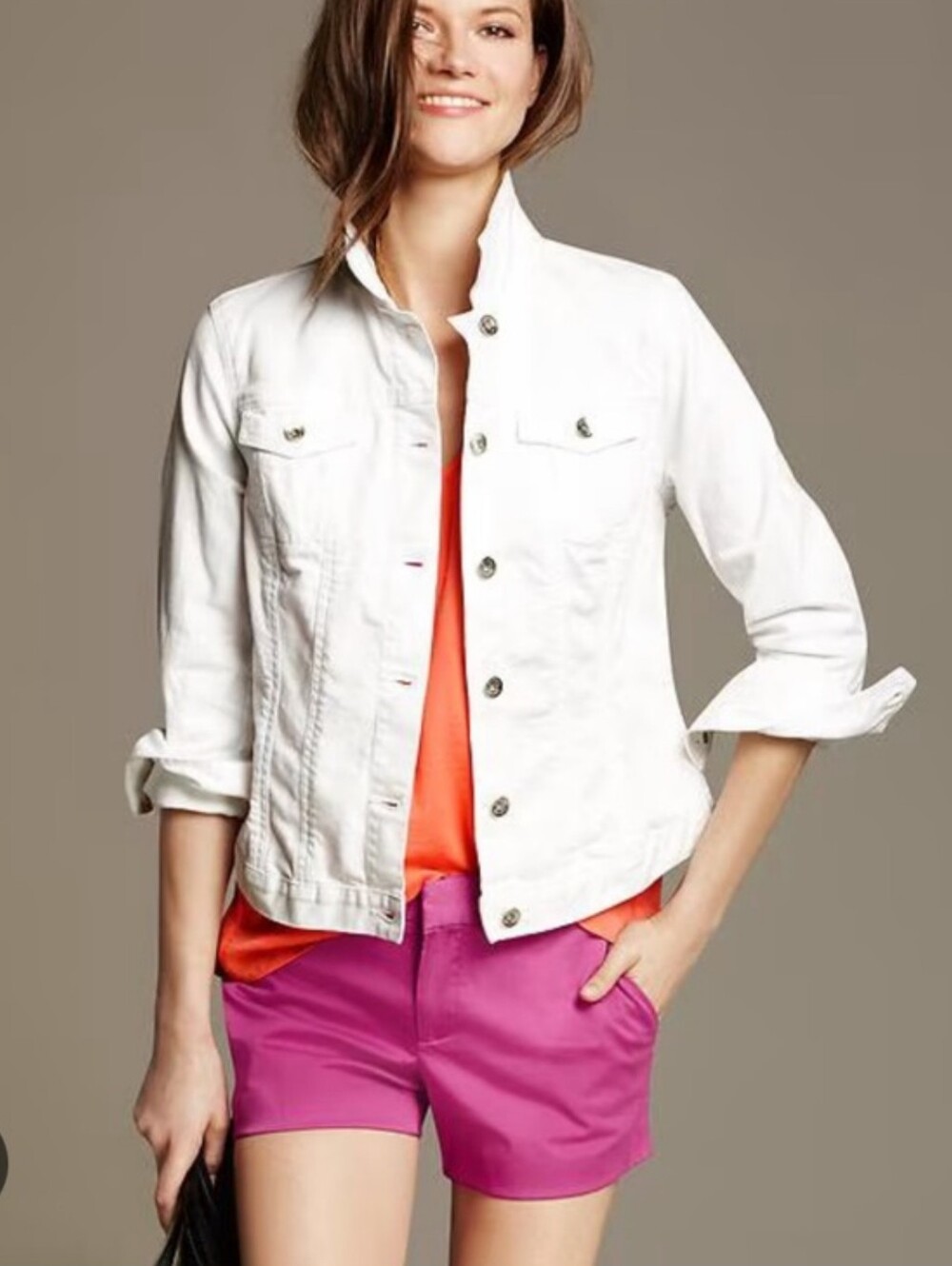 Pre Loved Banana Republic White Denim Jacket